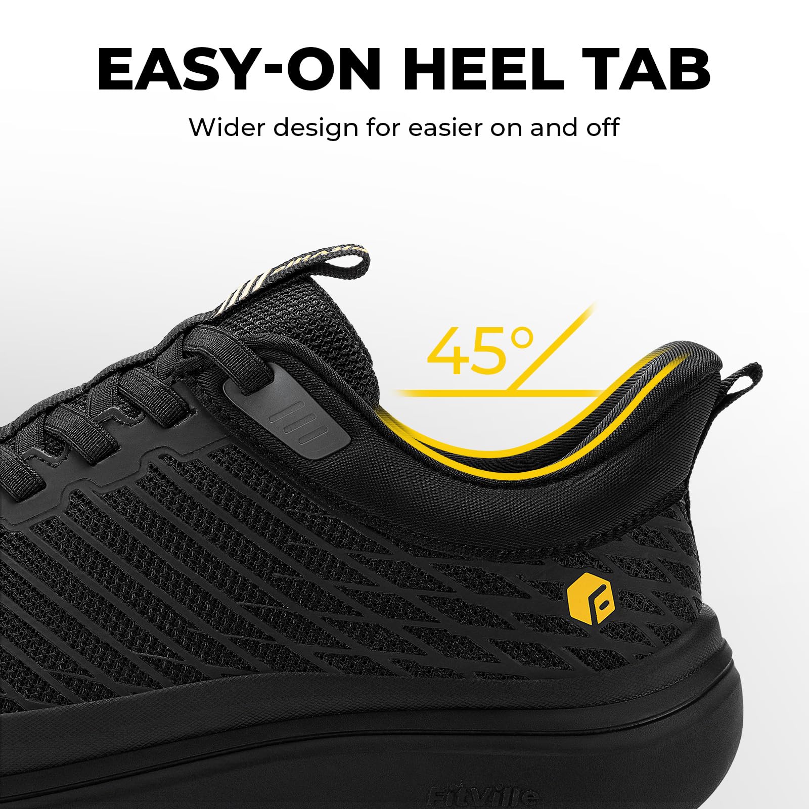 FitVille Extra Weit Sneaker Herren Slip On Walkingschuhe Bequeme Dämpfung Sportschuhe Für Breite Füße Atmungsaktiv Joggingschuhe mit Dicke rutschfest Sohle