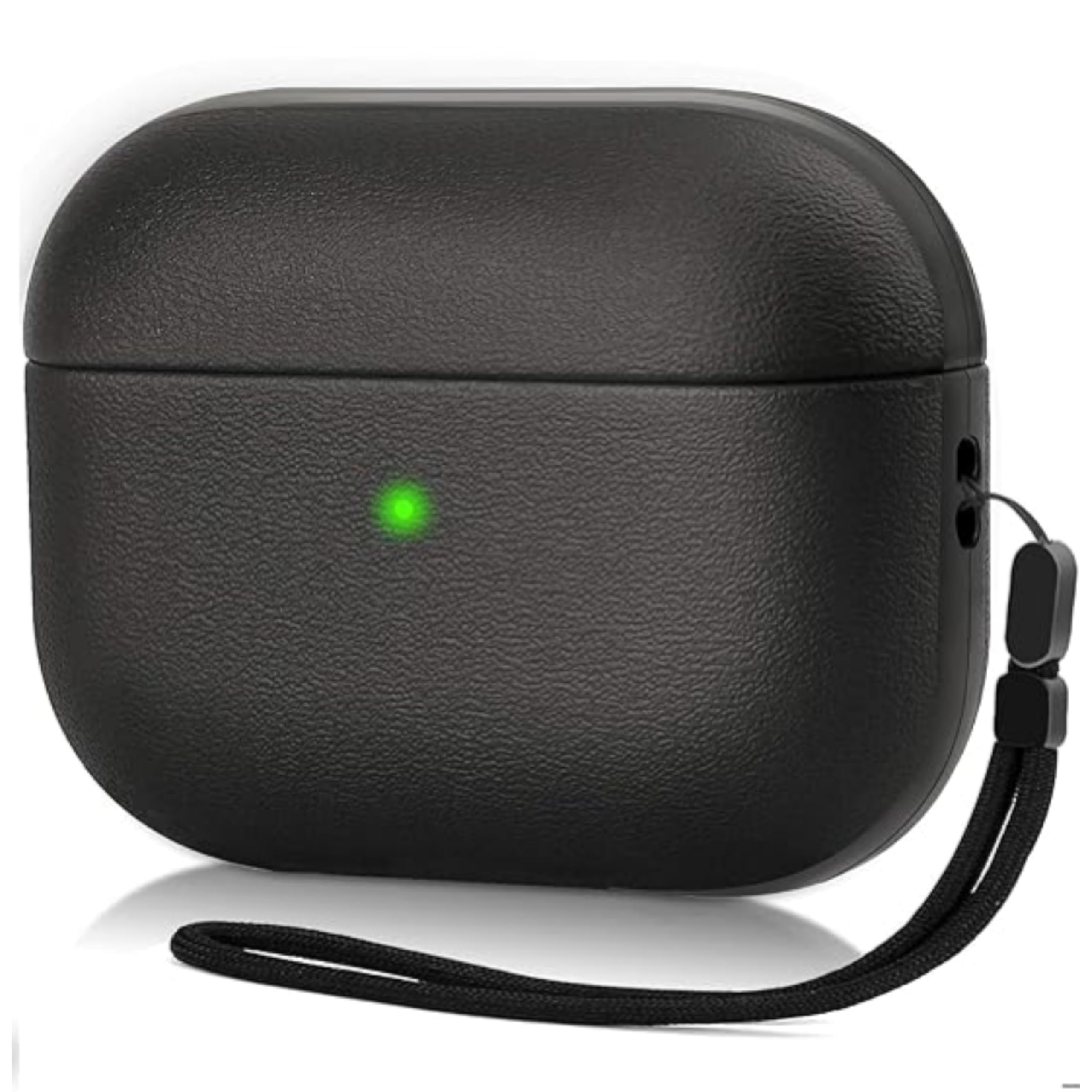 AirPods Pro 3 Case Cover with Lanyard, Leather Texture Full Body Protective Case for Apple AirPods Pro 3rd Generation (2025), Shockproof & Anti-Scratch with Front LED Visible (Matte Black)-image-11