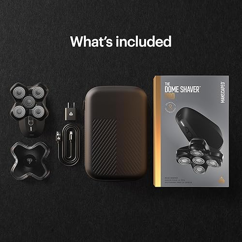 Miniatura 8 de MANSCAPED The Dome Shaver PRO - Afeitadora de cabeza para hombres calvos, diseño de cinco cuchillas rotativas con tecnología SkinSafe y FlexAdjust,