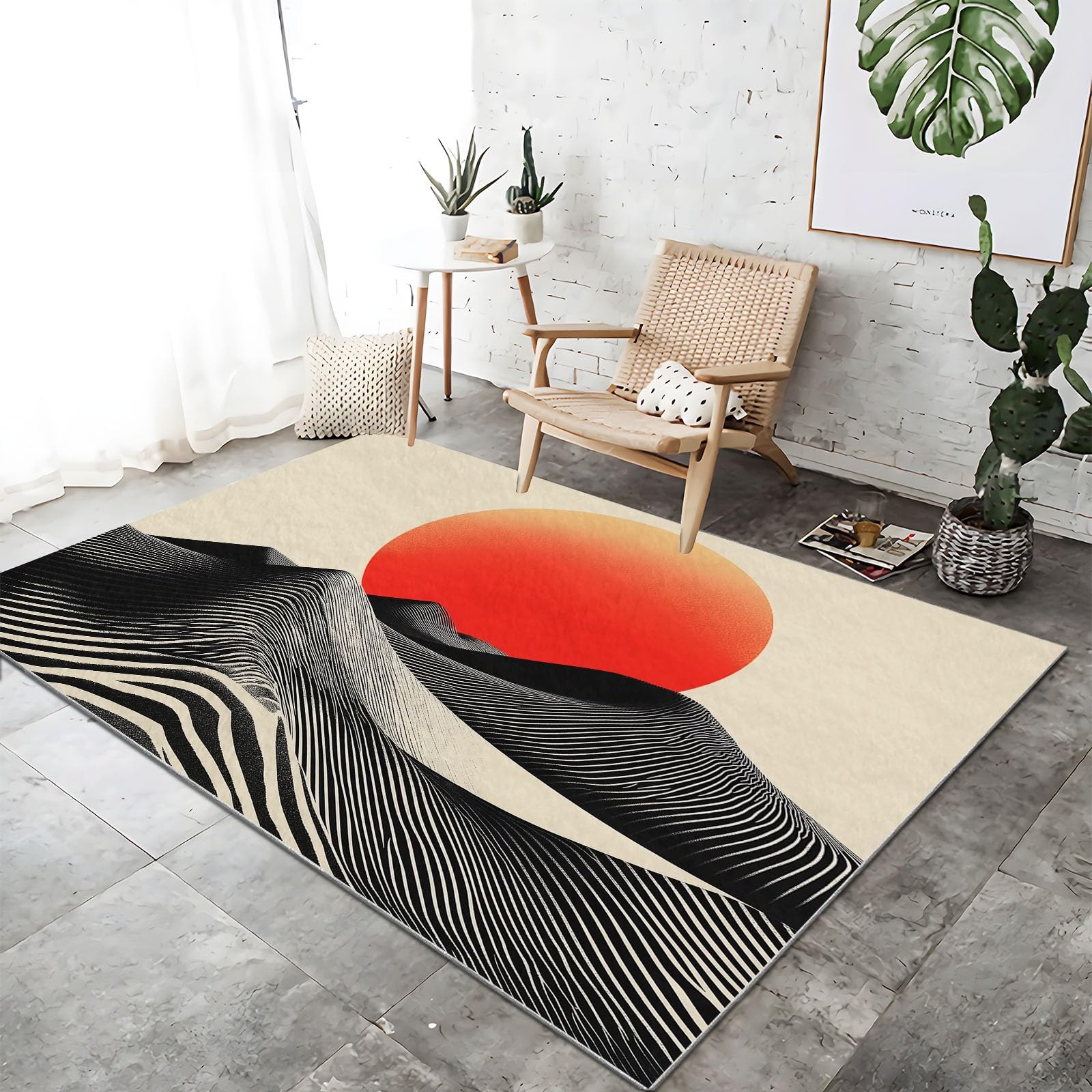 Tapis de salon lavable fini les glissades grâce au dessous antidérapant doux 60x110 cm