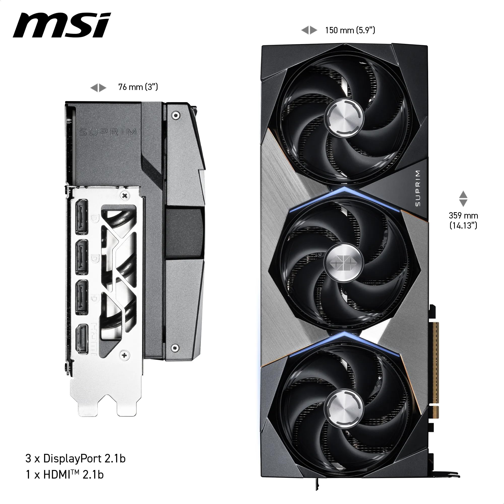 MSI Placa de vídeo NVIDIA GeForce RTX 5080 16G SUPRIM SOC GDDR7