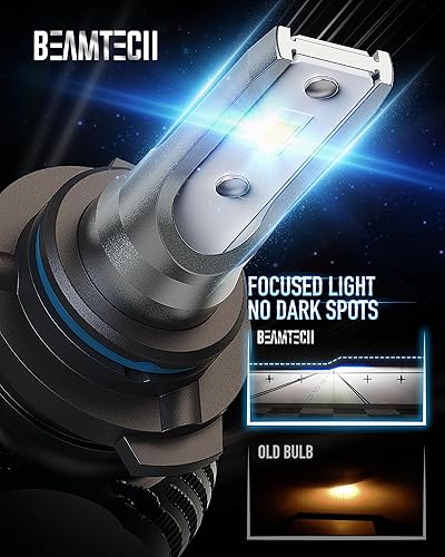 Miniatura 3 de BEAMTECH 9006HB4 - Bombillas LED, serie S1, sin ventilador, 10000lúmenes, 50W, 6500K, blanco frío, repuestos de halógeno, 2 bombillas