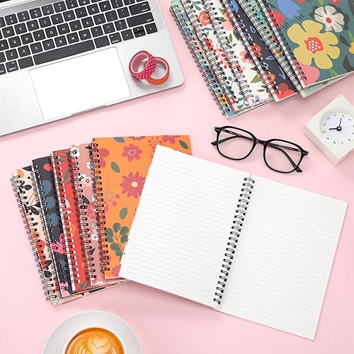 Miniatura 10 de 12 cuadernos en espiral para el trabajo A5 de 8.3 x 5.7 pulgadas, cuaderno de espiral con rayas universitarias, cuaderno de papel de estraza con