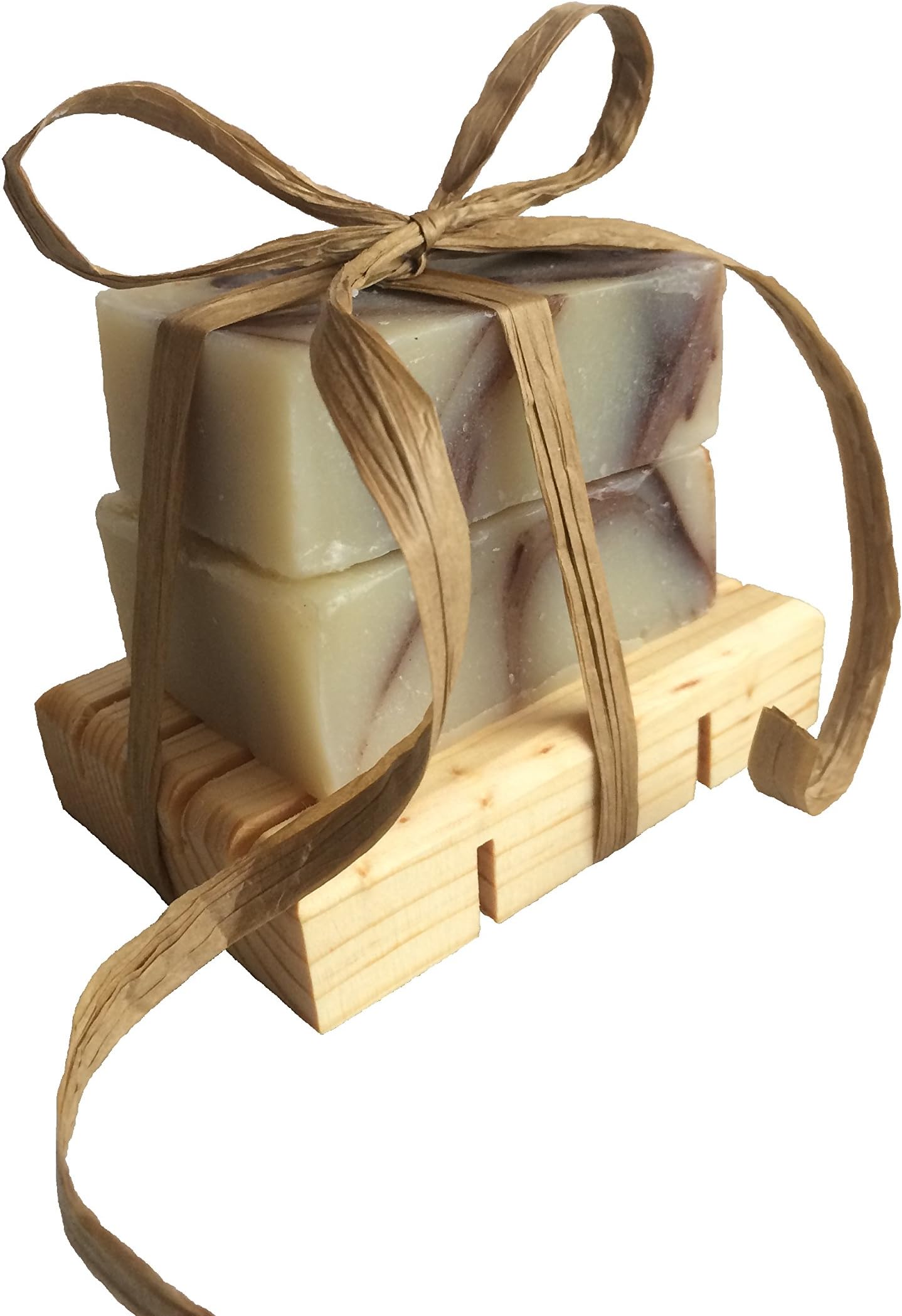 Soap and Soap Dish Gift Set, 2 Sensual Spice Handmade Organic Cleanser Bars Made With Organic Argan Oil and Essential Oils, and 1 Handmade By Wisconsin Amish Wood Soap Dish