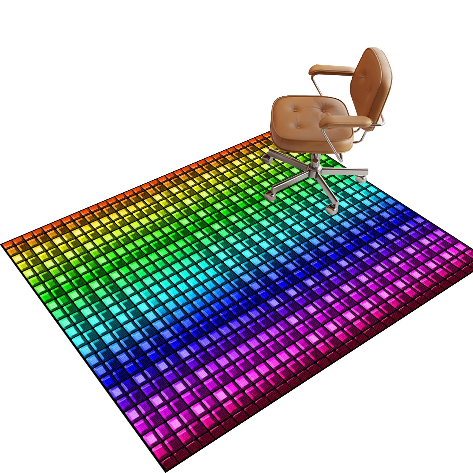 Heavy Duty Office Chair Mats for Hardwood Floor, Large Anti-Slip Desk Chair Mat for Carpet Floors, Gaming Computer Chair Rug for Home, Floor Protector Mat, Rolling Chair Glides Easily 130 x 160 cm
