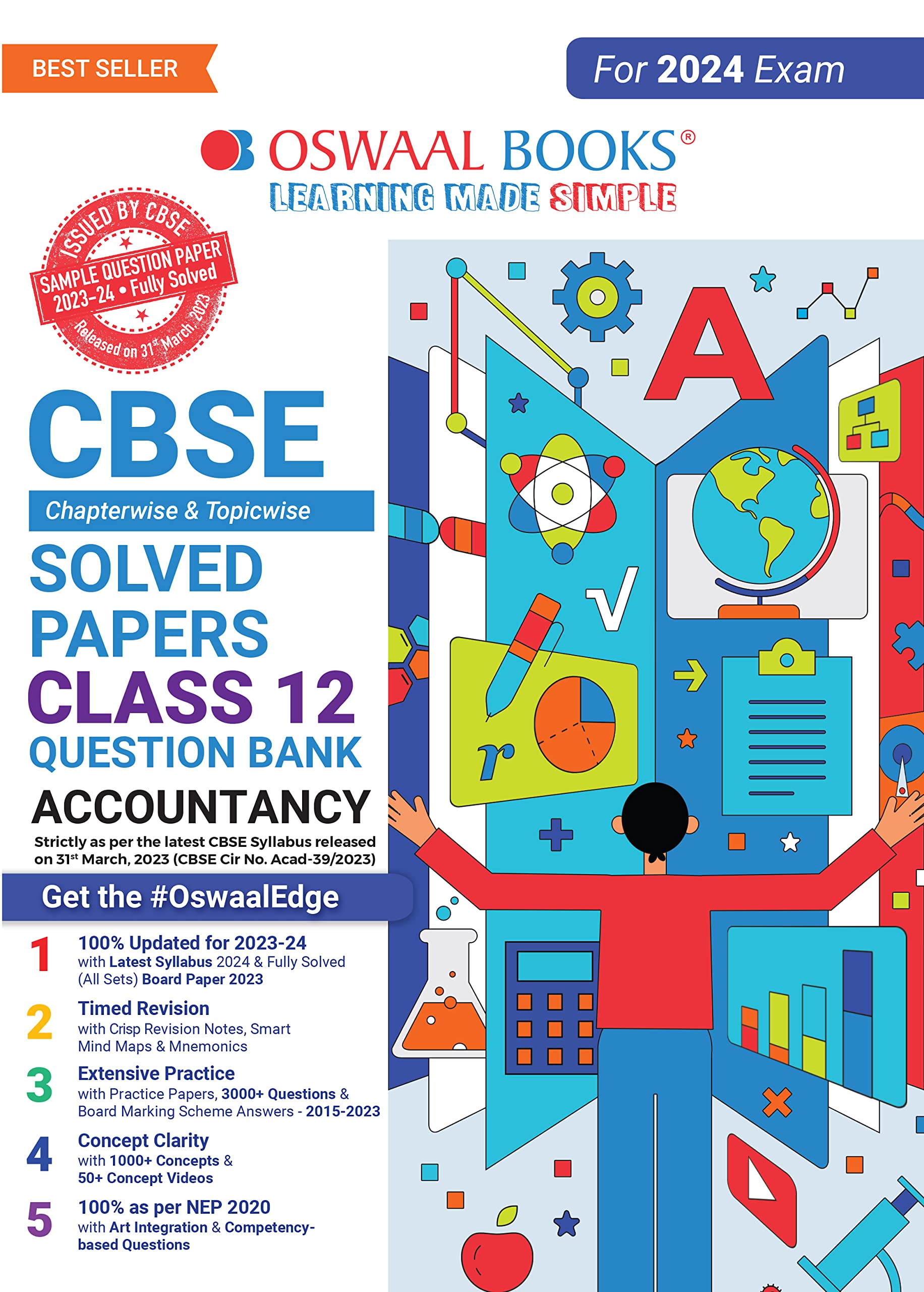 Oswaal CBSE Chapterwise Solved Papers 2023-2014 Accountancy Class 12th (2024 Exam)