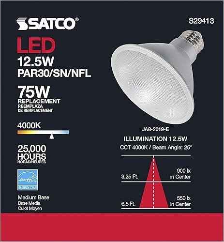 Miniatura 6 de Satco S29413 12.5 vatios; LED PAR30SN; 4000 K; paquete de 6 cumple con California