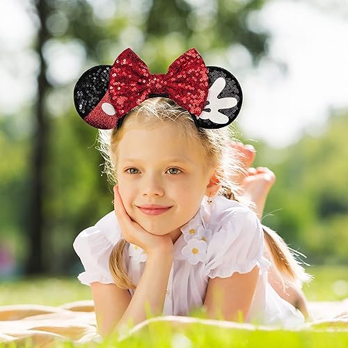 Miniatura 24 de FANYITY Orejas de ratón, diadema de lentejuelas con orejas de ratón para niños, niñas y mujeres (ZZW) Zzw,Baowen,Bf,Negro,Orejas de gato