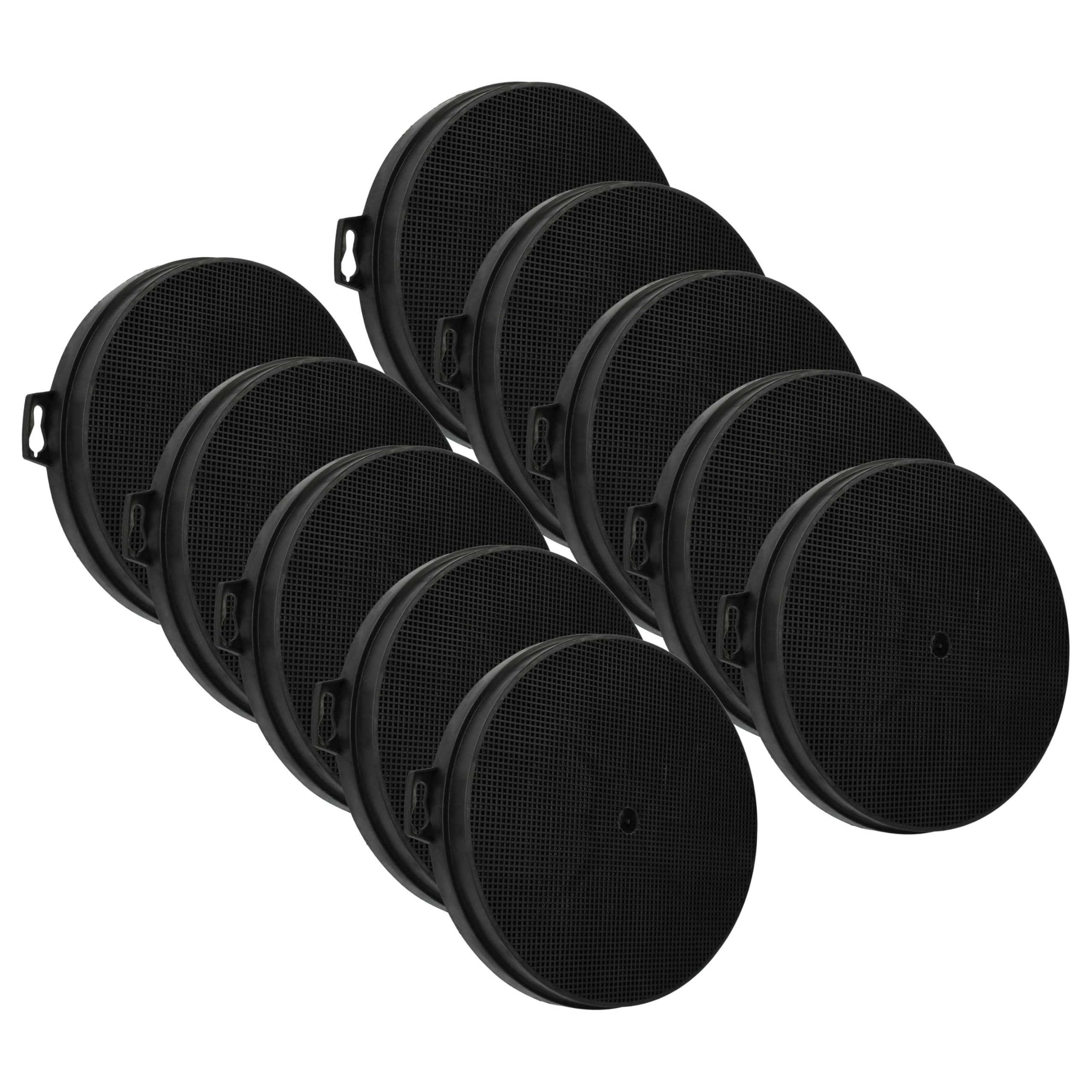 vhbw 10x Activated Carbon Filter compatible with Neff Z5115X0(01), Z5115X0(05), Z5115X5, Z5115X5(03), Z5115X5(05) Extractor Hood - 21 cm