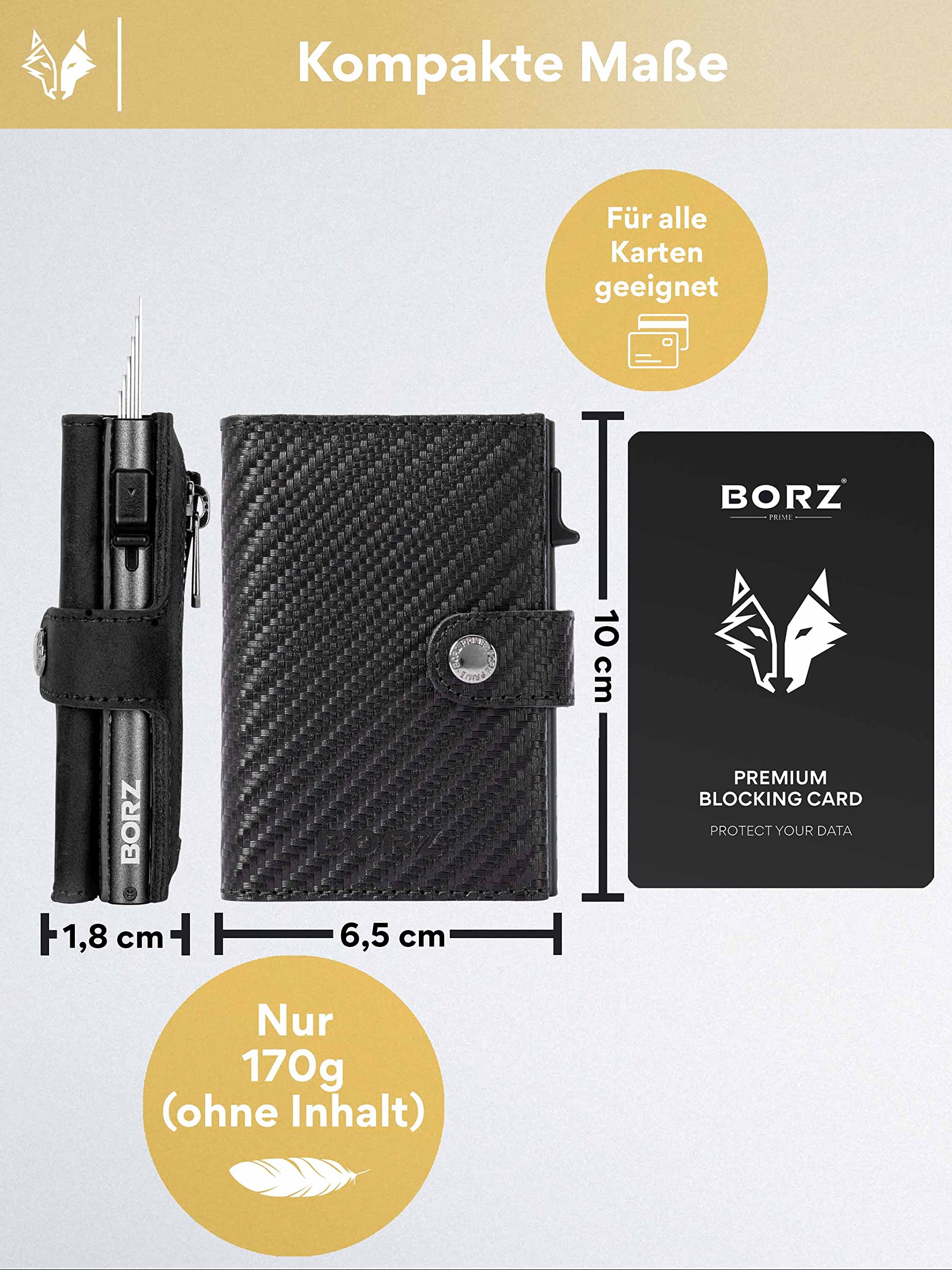 Slim Wallet mit Münzfach AirTag kompatibel I Kartenetui mit RFID Schutz I Mini Geldbörse Cardholder I Geldbeutel für Karten & Scheine aus echtem Leder für Herren & Damen