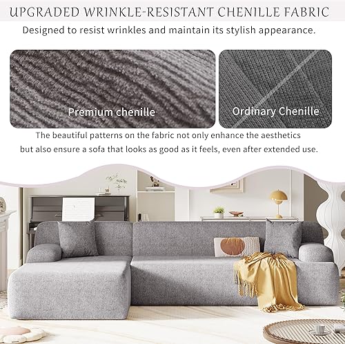 Miniatura 9 de Sofá modular moderno hecho de tela de felpilla resistente a las arrugas, sofá de combinación gratuita, sofá modular en forma de L para sala de