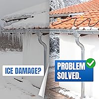 Vista 7 de MAXKOSKO Cable térmico de techo de 60 pies (cable de 10 pies), cable de fusión de nieve autorregulable, cinta térmica de 120 V de 7 W/pies