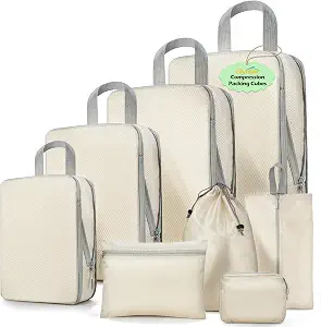 8-Pack Compression Packing Cubes for Travel