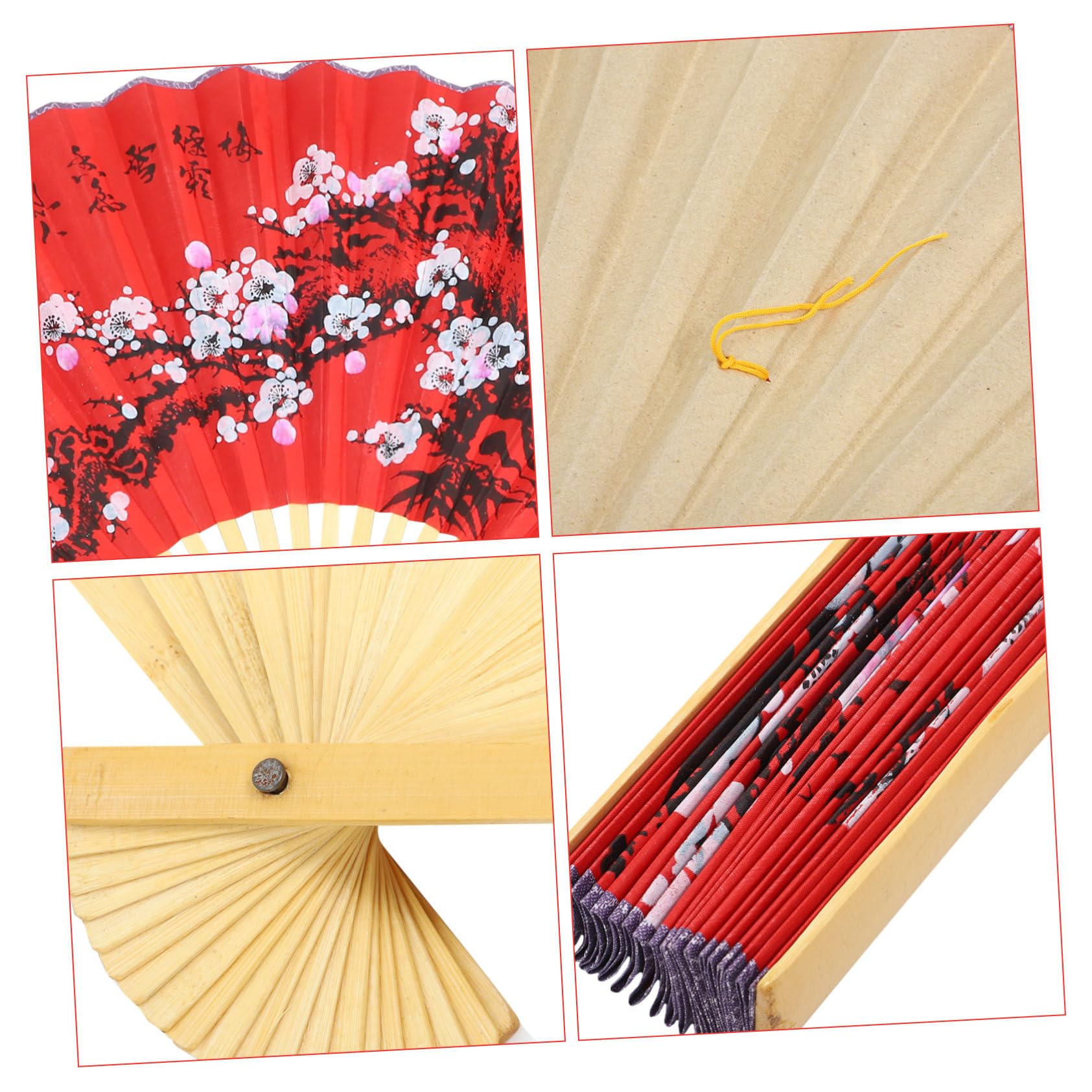 5 Piezas Gran Aficionado Gran Abanico Oriental Decorativo Abanico Chino Colgando decoración de Pared Pieza Decorativa Decoraciones de Ceremonia de Boda abanicos con Pintura China TOPBATHY