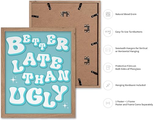 Miniatura 8 de Poster Master Póster con texto en inglés Better Late Than Fe, impresión tipográfica, arte moderno, arte moderno, arte pop, regalo para él, ella y