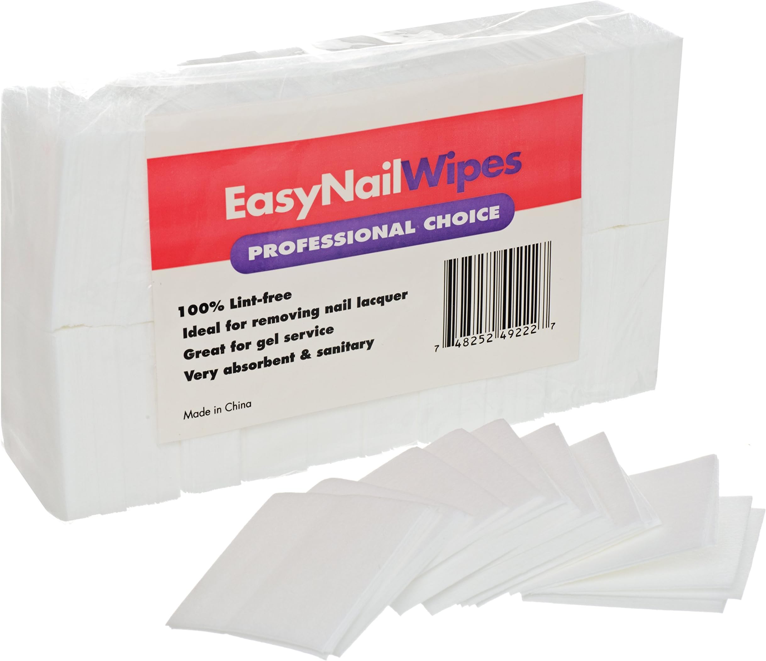 LINT Free Nail Wipes 1000 Pack by EASY NAIL 2X2 INCH LINT Free NONWOVEN