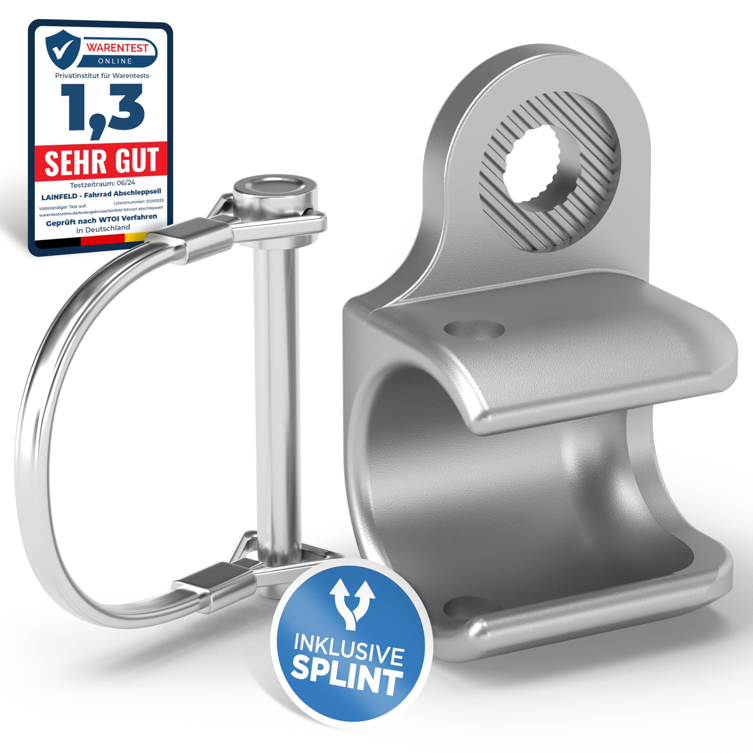 LAINFELD Anhängerkupplung für Thule Chariot & Coaster | Fahrradanhänger Kupplung mit Sicherheitspin | Einfache und schnelle Montage am Fahrrad