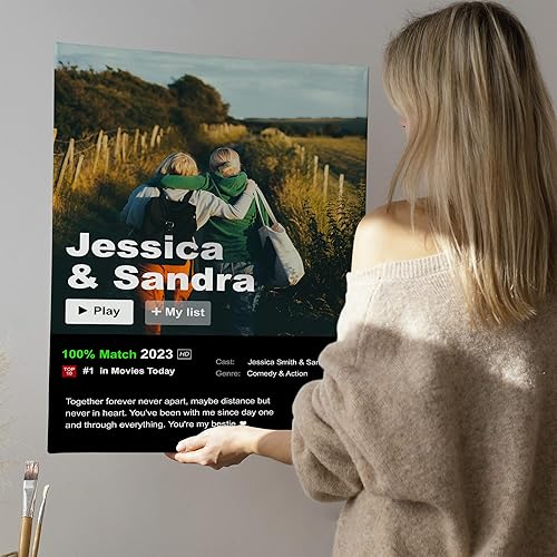 Miniatura 4 de Póster personalizado para parejas de películas foto personalizada de pareja de mejor amiga regalo de San Valentín para ella regalo personalizado