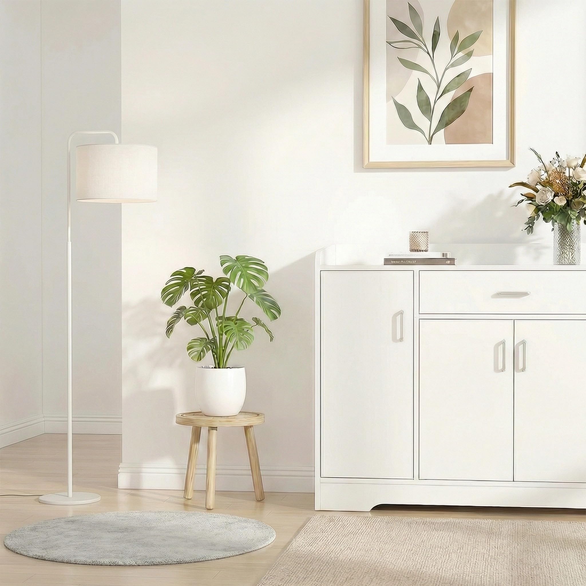 FUSHITON 3 Banquitos para Plantas Redondos de Interior, Juego en Marrón Claro, Mesa Jardinería & Soporte Esquina, Estante Alto para Dormitorio, Oficina