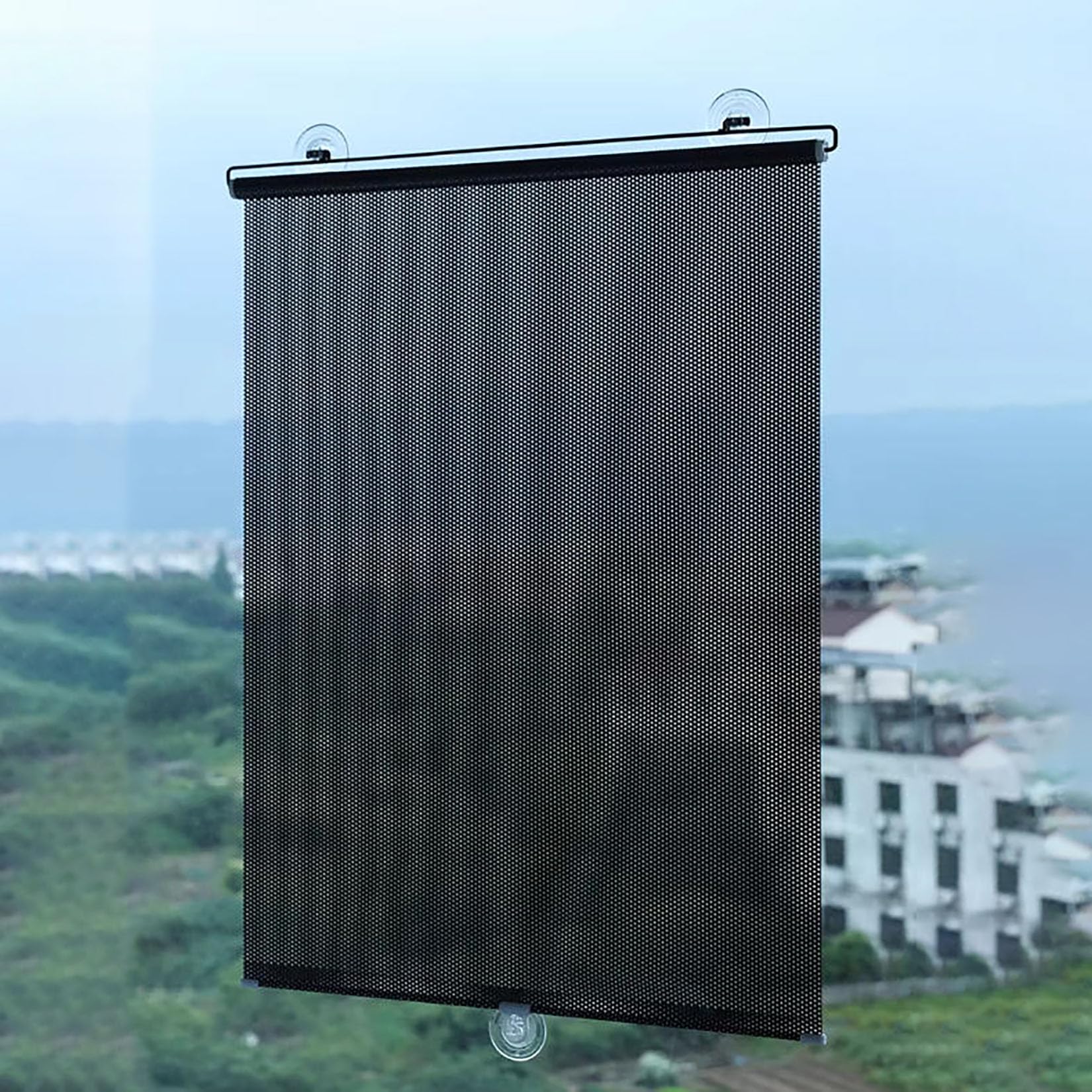 58X125cm Suction Cup Roller Blinds Portable Retractable Roller Shades Window Blind Sun Protection No Drilling Blackout Curtains Temporary Privacy Blinds UV Protection for Office,Home,Car