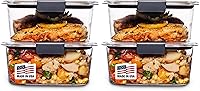 Vista 9 de Rubbermaid Brilliance - Recipientes para almacenar alimentos sin BPA con tapas herméticas, ideales para almuerzo, preparación de comidas y sobras