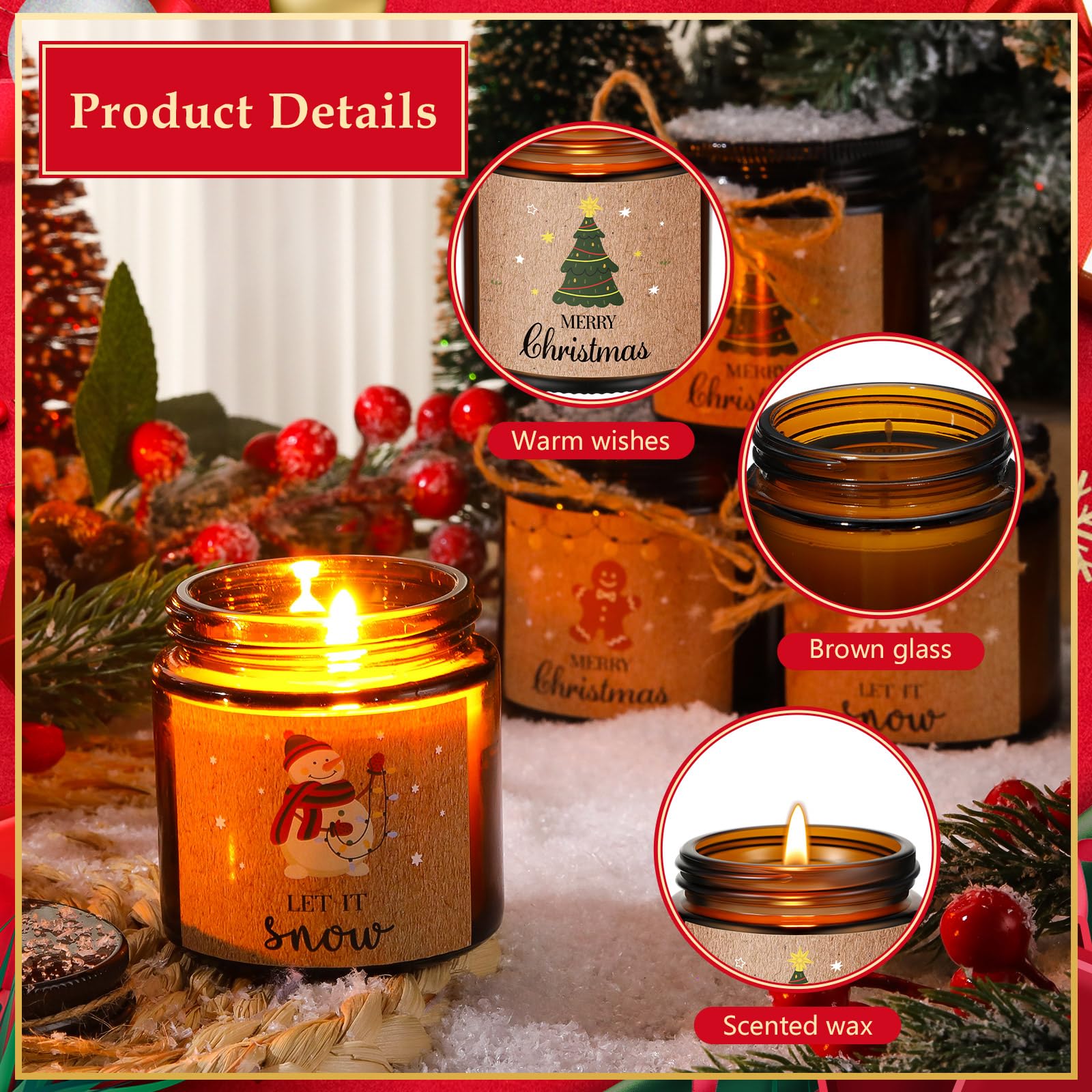 MTLEE 12 velas de Navidad perfumadas, regalos de Navidad para mujeres, velas de aromaterapia para el hogar, Navidad, cumpleaños, yoga (estilo bonito)