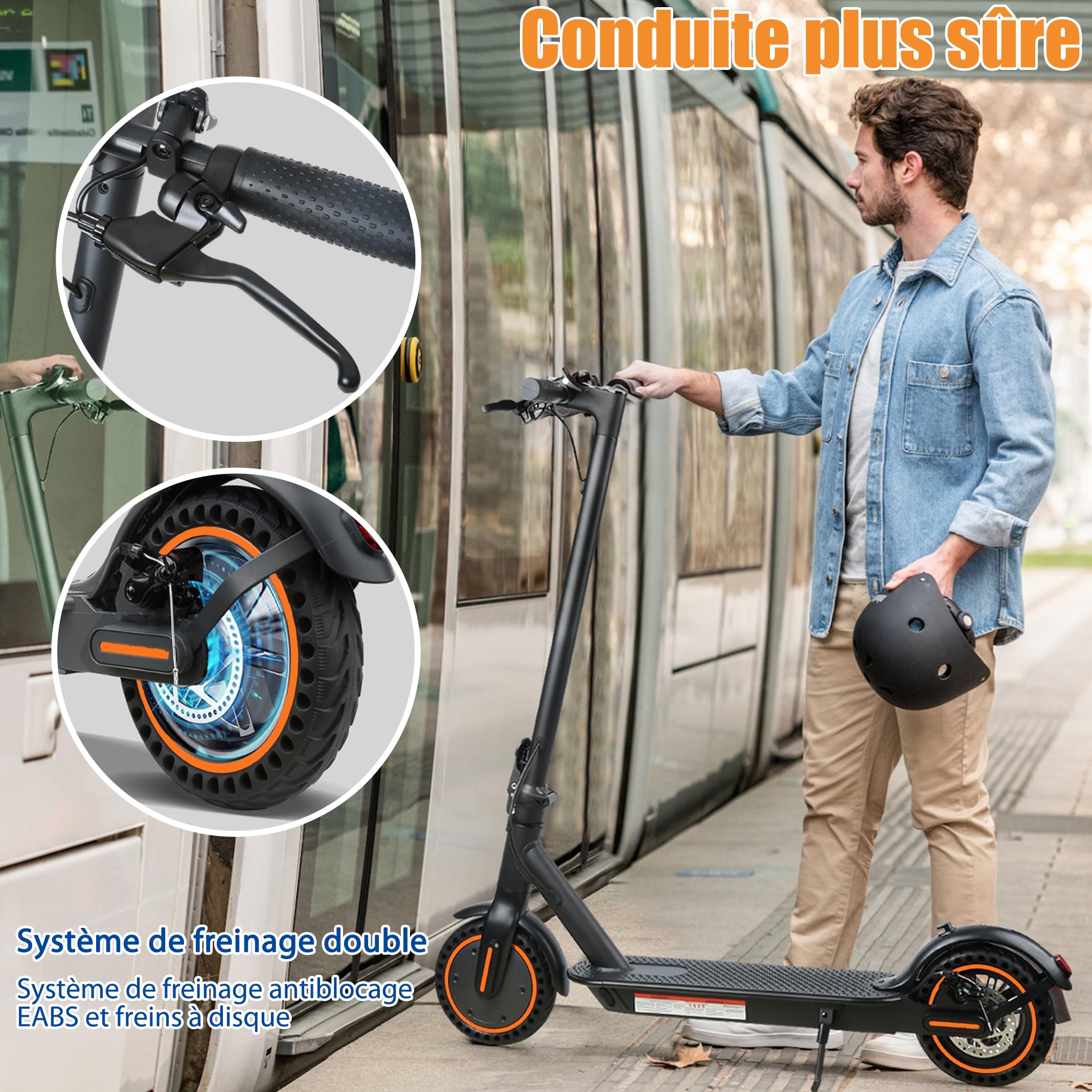 Trottinette Electrique Adulte Pliable, autonomie de 30 km,Vitesse maximale de 25 km/h,Double système de freinage Batterie 36V 7.8Ah-Loisirs et divertissements,