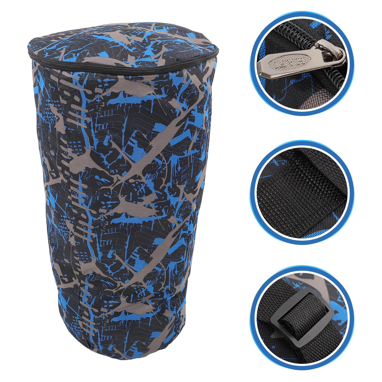 Garneck Paquet à Instruments pour Tambour Africain, Djembe Garçon et Filles, Grand Format, Tissu Oxford Pvc, Fermeture Lisse, Bleu Camouflage, Imperméable Couleur Aléatoire