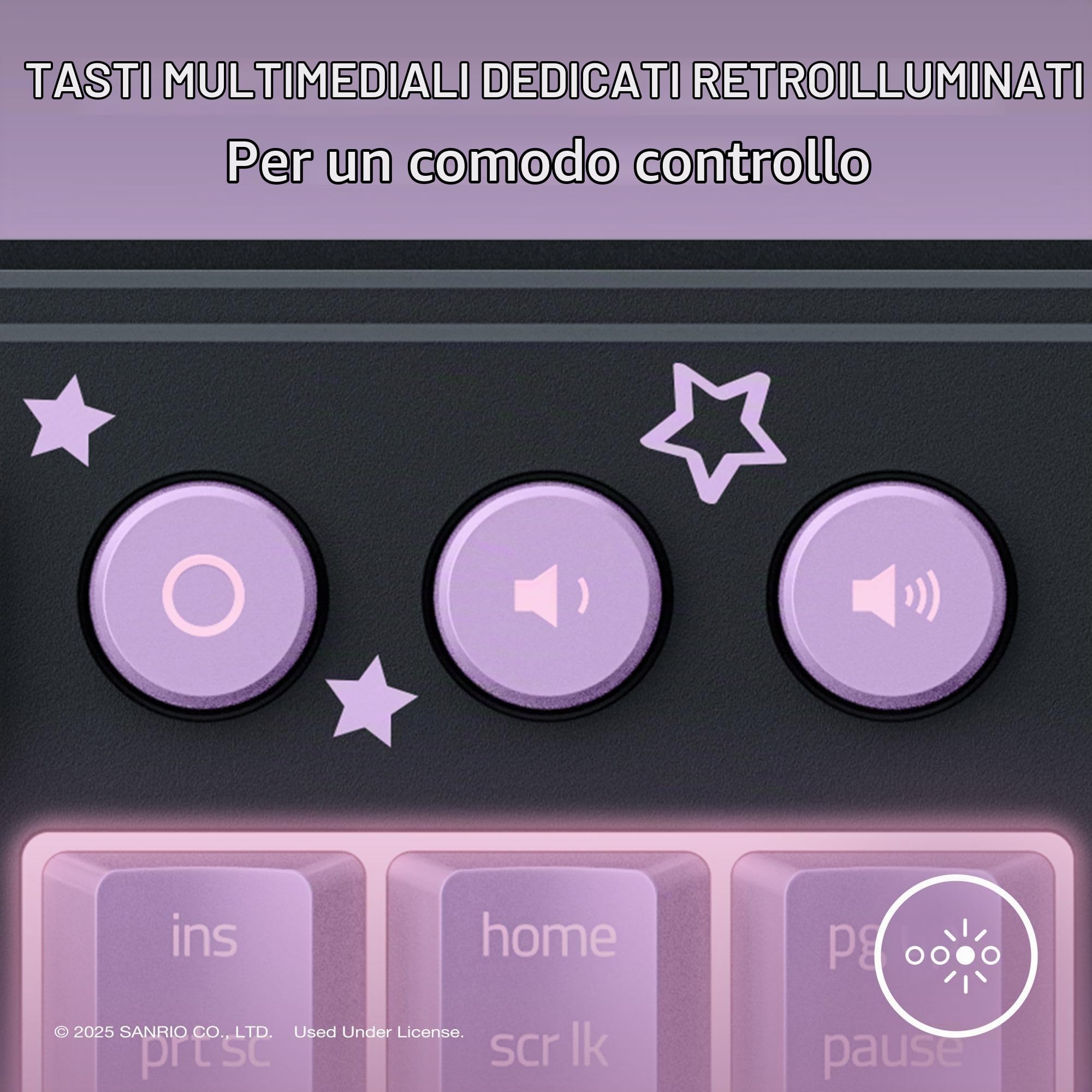 Razer Ornata V3 TKL: tasti discreti, interruttori a membrana meccanica, tasti rivestiti con UV, tasti multimediali retroilluminati, illuminazione RGB a 8 zone, poggiapolsi