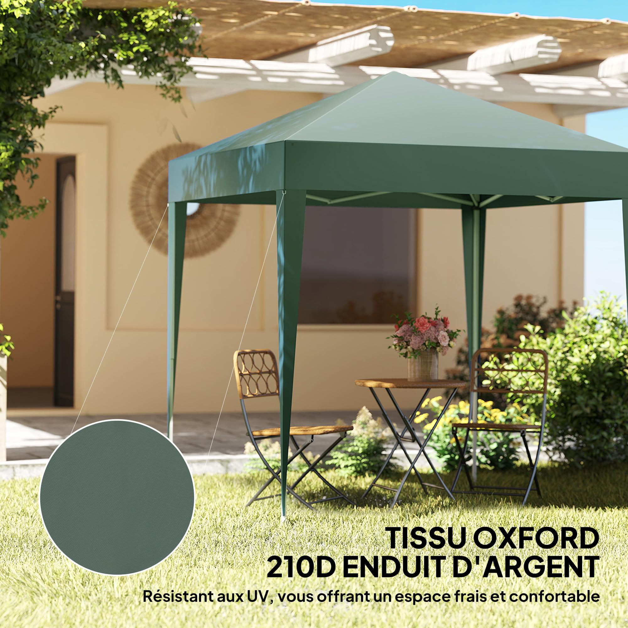 Outsunny tuinhuisje, weerbestendig, ideaal voor opslag, 295 cm x 295 cm x 270 cm, grijs