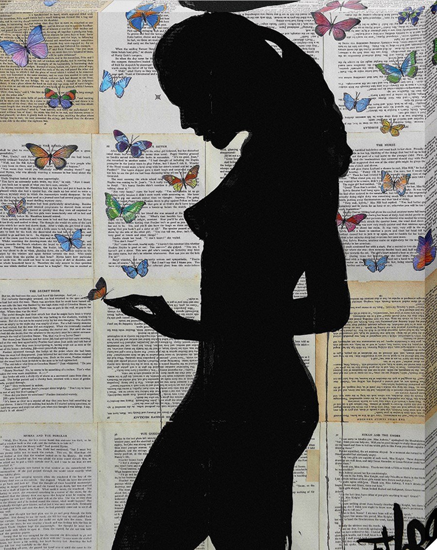 Loui Jover Butterflies Canvas Print, Multi-Colour, 40 x 50 cm