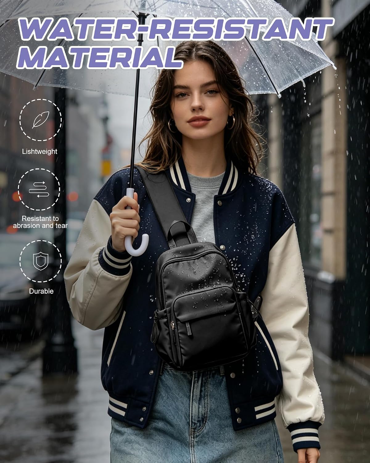 Small Black Sling Crossbody Bag for Men Women, Tactical Backpack Shoulder Daypack Mini Anti-Theft Cross Body Motorcycle Chest Bags, Small One Strap Fanny Back Pack for Casual Travel Hiking Sport Gym
