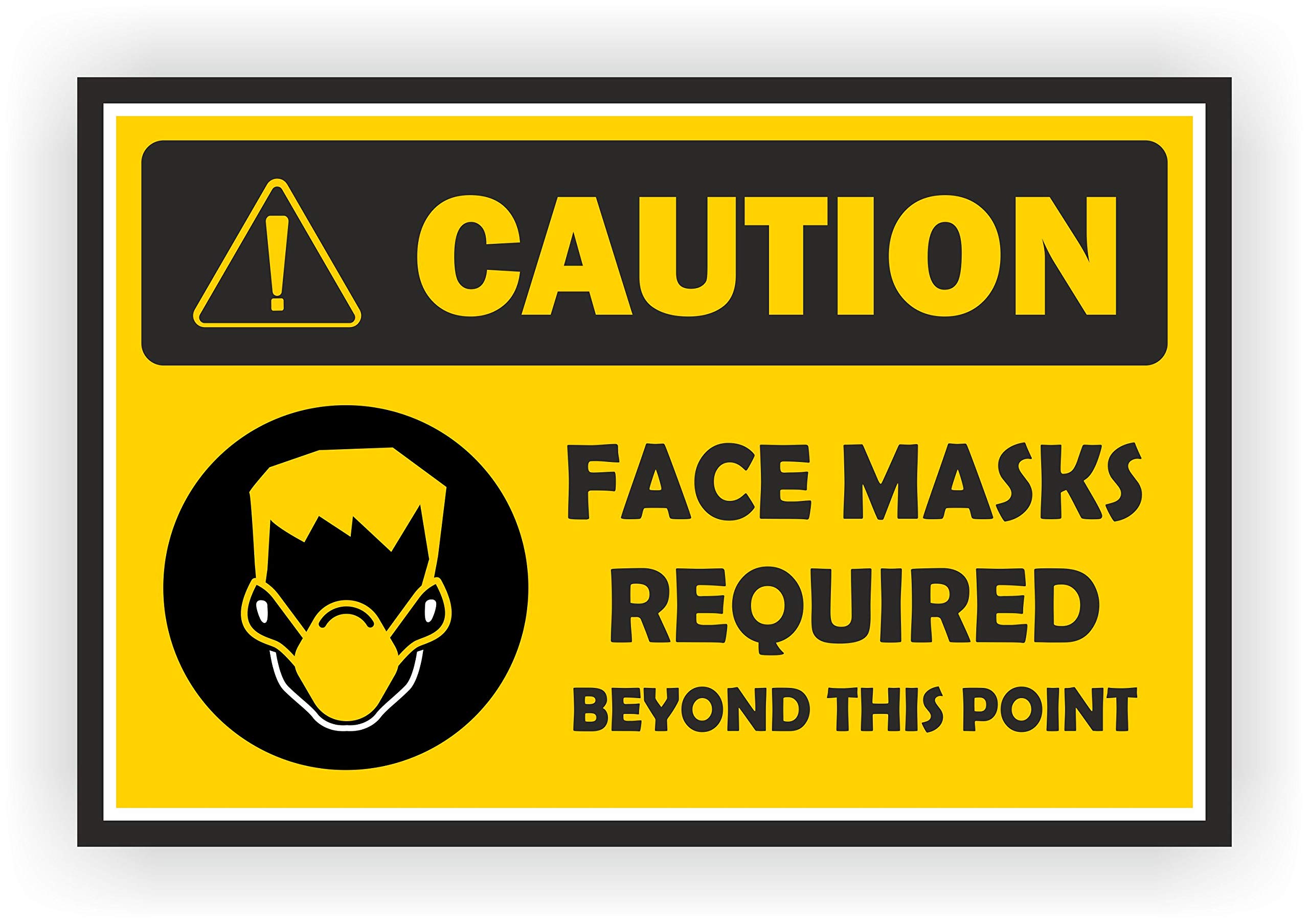 PG Creations 4 Pieces Coronavirus Social Distancing Stickers, Medium Size Labels, 6x9 Inch, Laminated Vinyl, Multicolour