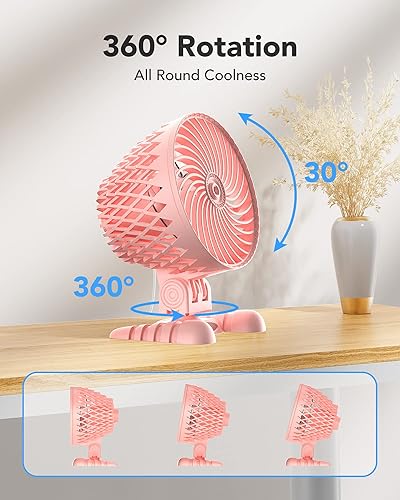 Miniatura 5 de Ventilador pequeño de escritorio USB, ajuste de velocidad continuo con múltiples niveles de velocidad, mini ventilador personal portátil enchufable,