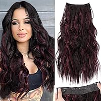 Vista 98 de KooKaStyle - Extensiones de cabello con hilo invisible, diadema transparente, ajustables, 4 clips fijadores, cabello largo y ondulado de 12