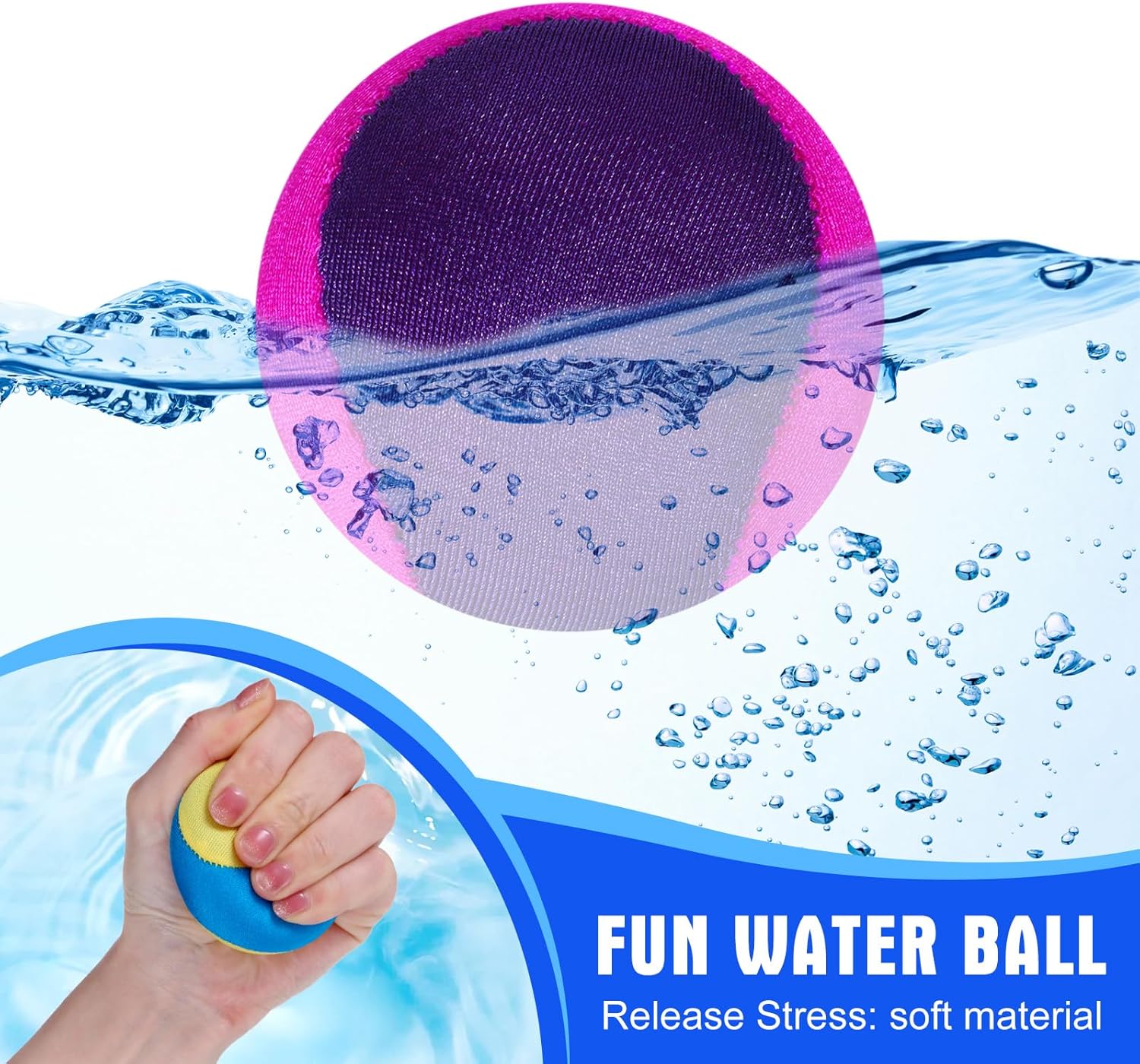 Seematn 6 Pcs Water Bounce Ball Water Skipping Balls for Pool 2 Inch Beach Bouncing Ball Pool Accessories Gift for Outdoor Games Swimming Activities(Bright Color)