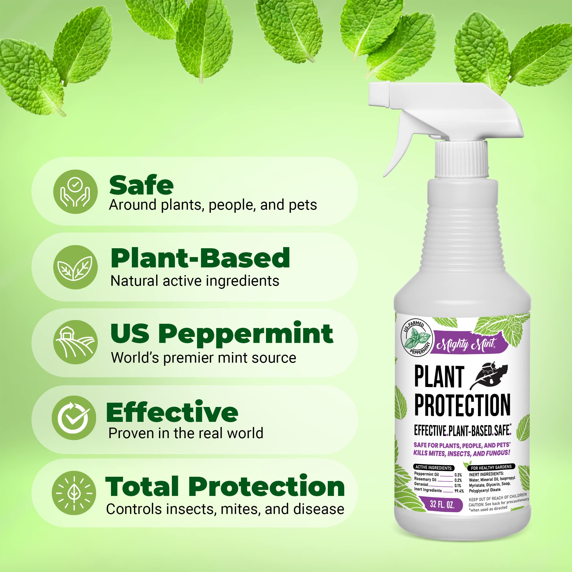 Buy Mighty Mint 32oz Plant Protection Peppermint Spray for Spider Mites