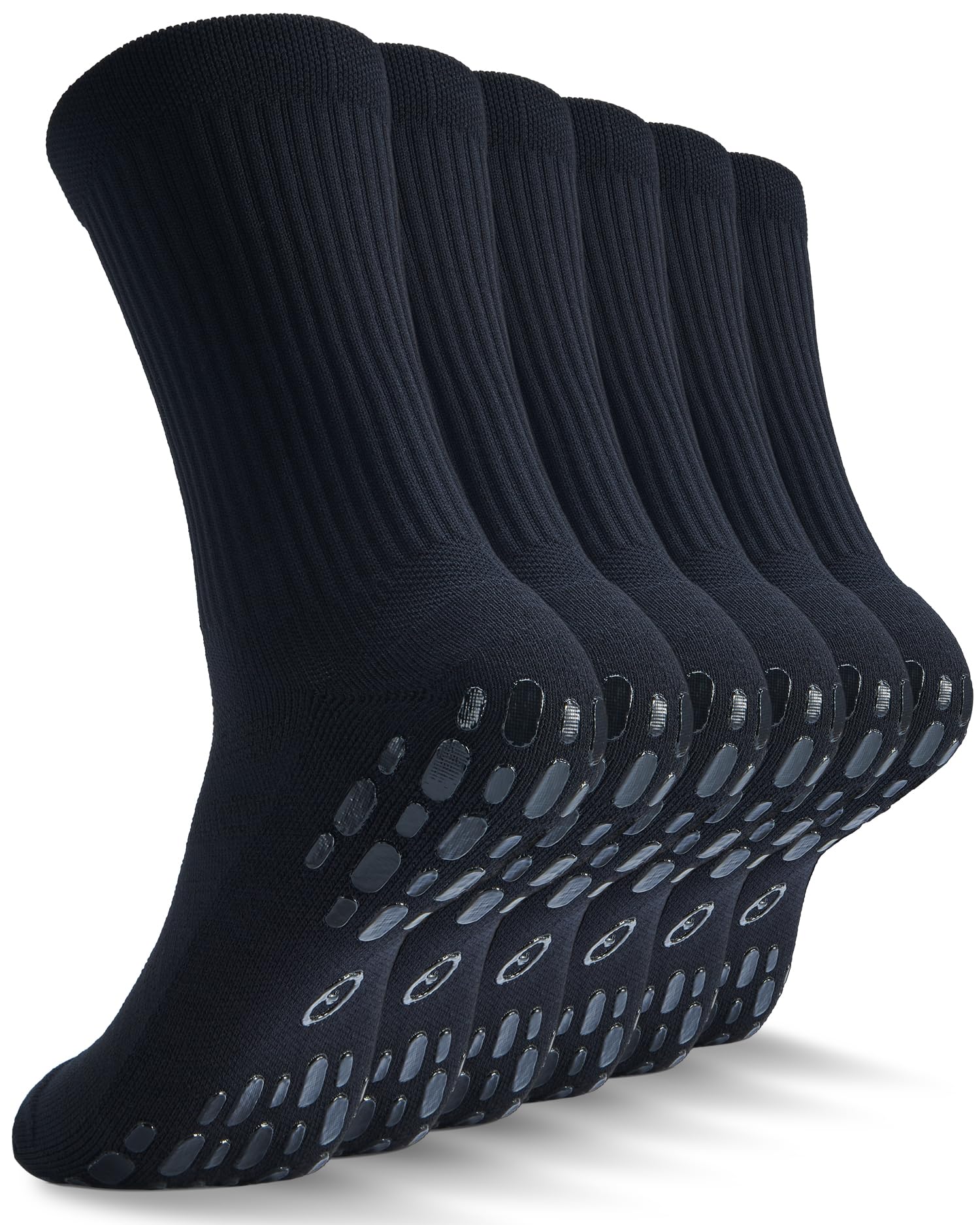 Grip Socks Soccer - Cushioned Non-Slip Grippy for Men & Women Athletic - Barre Hospital Sticky Slipper Socks