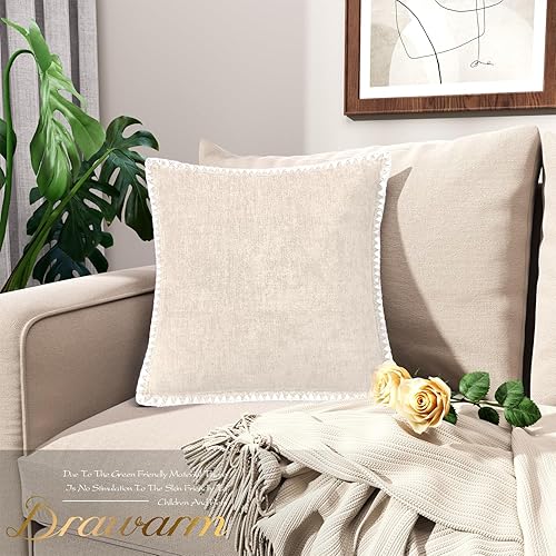 Miniatura 10 de Juego de 2 fundas de almohada acogedoras BRAWARM para sofás, decoración del hogar, de felpilla lisa teñida y a rayas