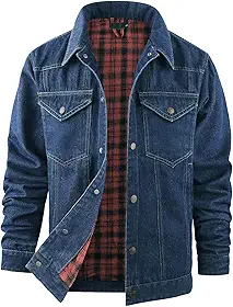 Jaqueta jeans masculina forrada de flanela, corte caubói, estilo ocidental, clássica, justa, vintage, resistente, casaco de caminhoneiro