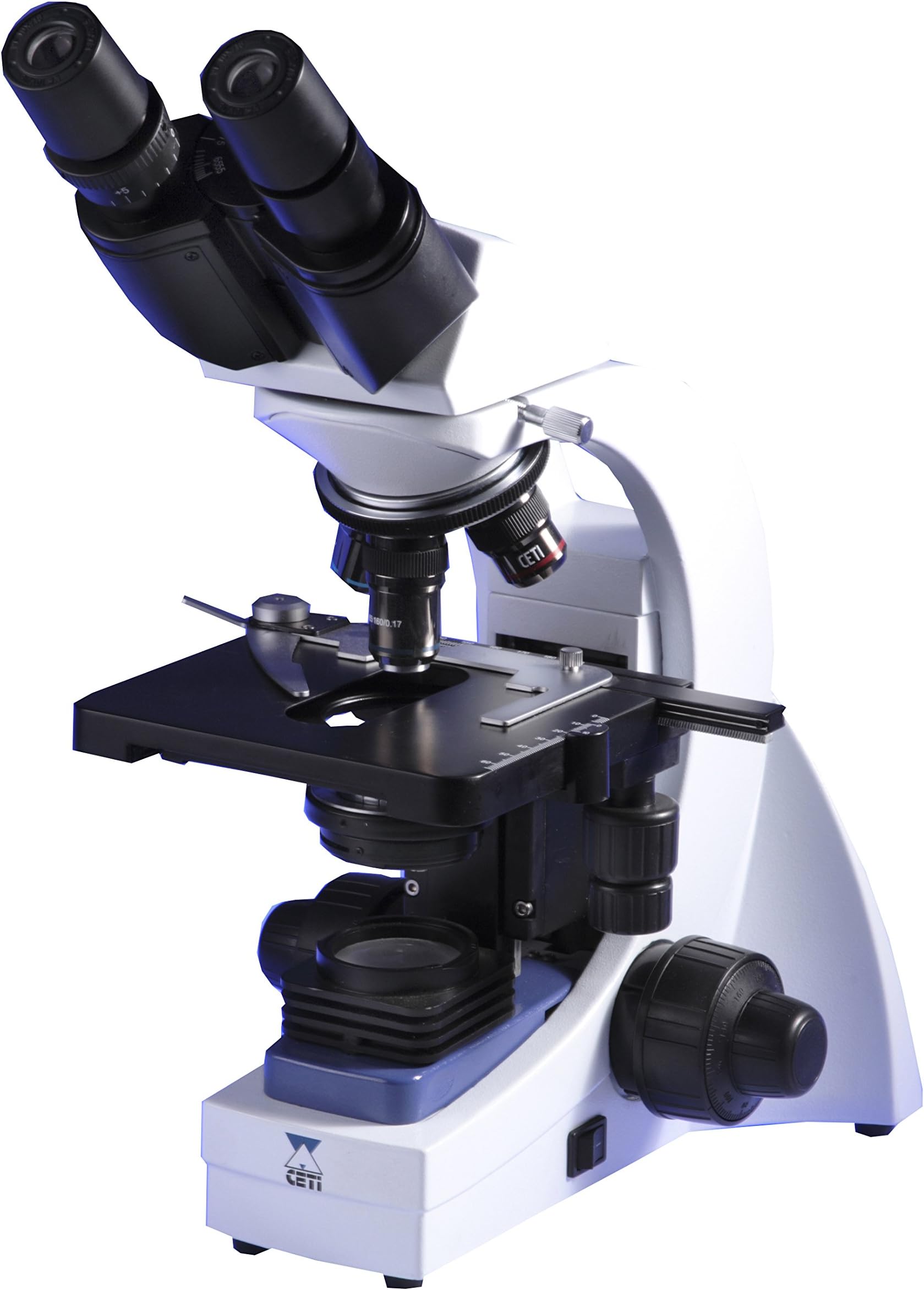 Ceti 1202.3500M Microscope, Max II Binocular Inclined at 45° with Planachromatic Objectives, 4x/10x/40x/100x