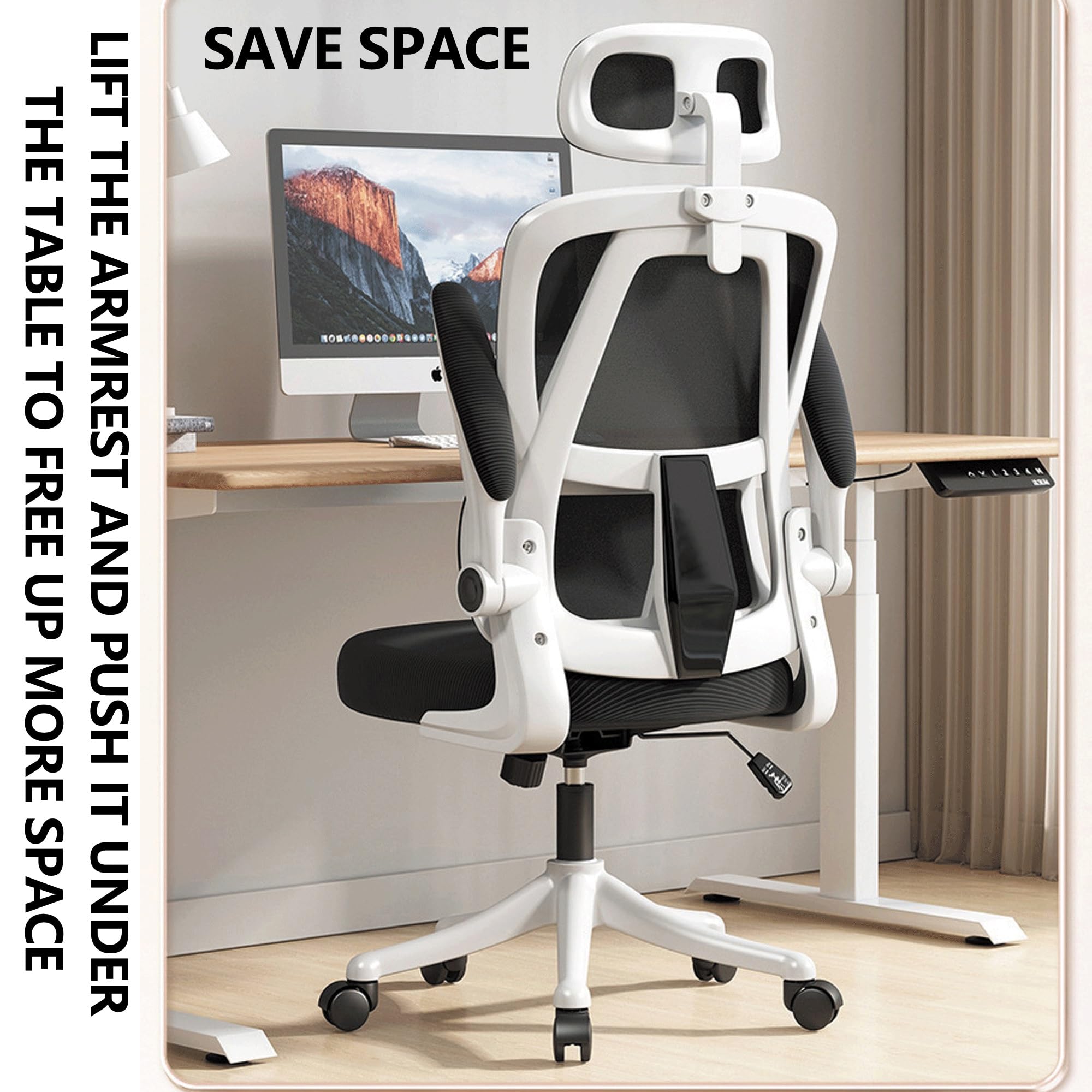 Silla ergonómica para computadora con respaldo ajustable, reposacabezas y reposapiés, cómodo asiento de escritorio con ruedas giratorias para largas sesiones de estudio o juegos, reclinación de 35°,