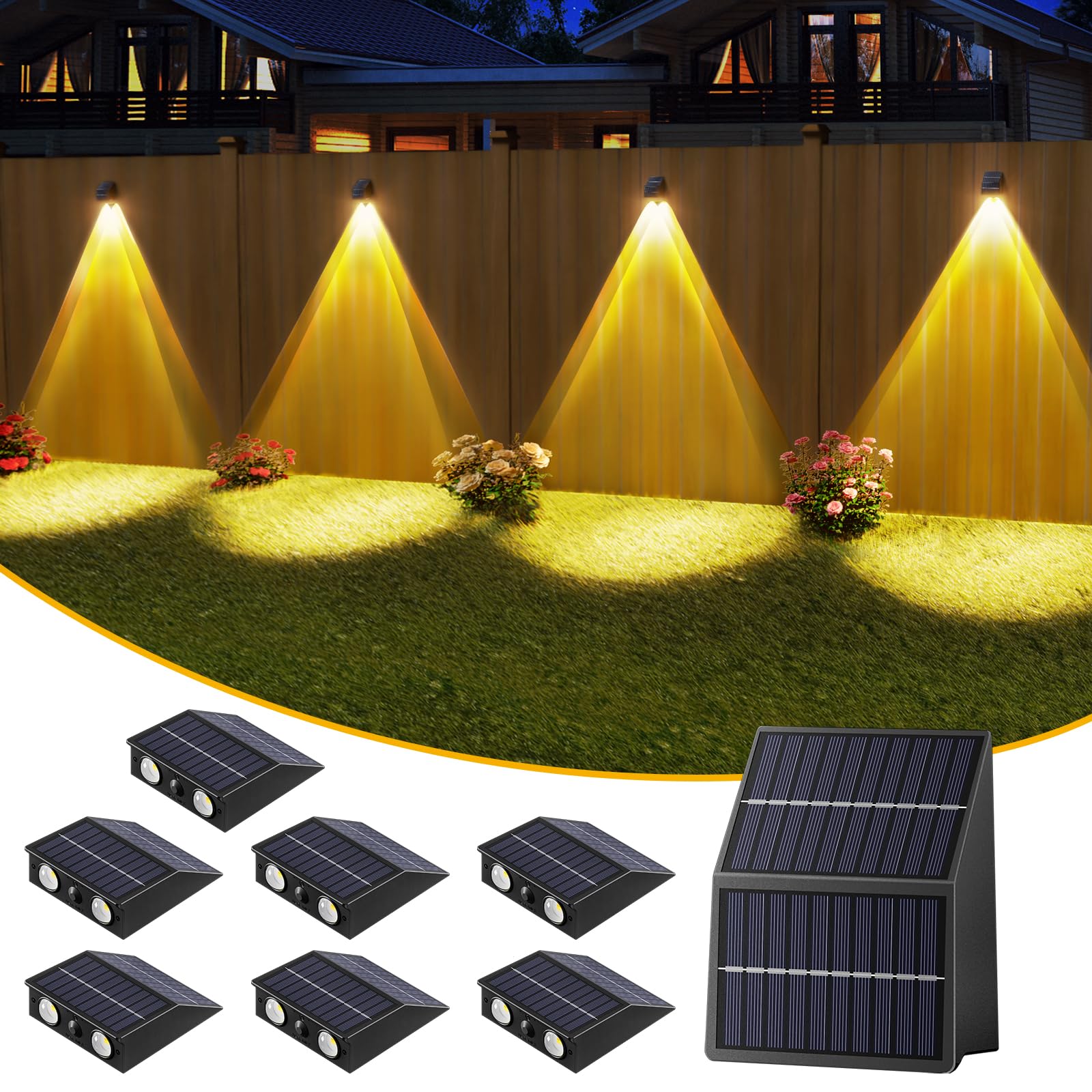 8 Pack Solar Fence Lights