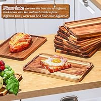 Vista 4 de Roshtia 12 Pcs Bandeja de Servir de Madera de Acacia Rectangular Bandeja de Servir de Madera Platos de Cena de Navidad Tabla de Queso y Charcutería
