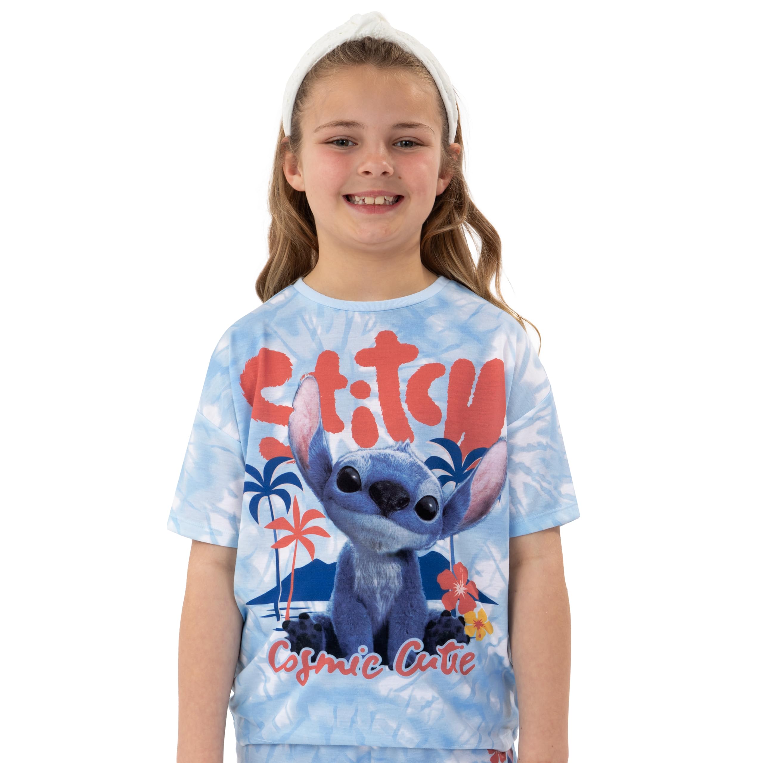Disney Lilo I Stitch Piżama Dla Dziewczynek, Krótki Rękaw, Piżama Z Stitch'em, Zestaw Piżamowy Dla Dziewczynki