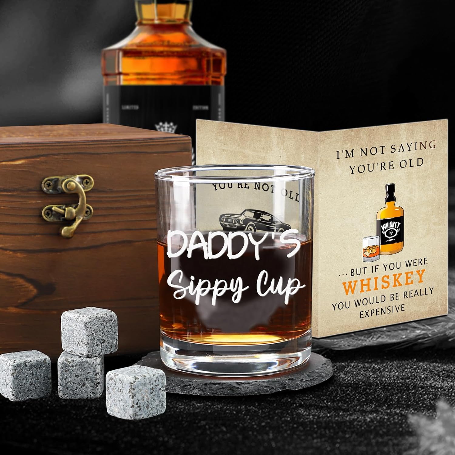 Christmas Gifts,Daddy's Sippy Cup Whiskey Glass 11 OZ, First Fathers Day Gift Ideas for New Dad, Husband, Boyfriend from Daughter Wife Son Kids, Girl Dad Gifts for Fathers Day,Birthday,Christmas - Image 5