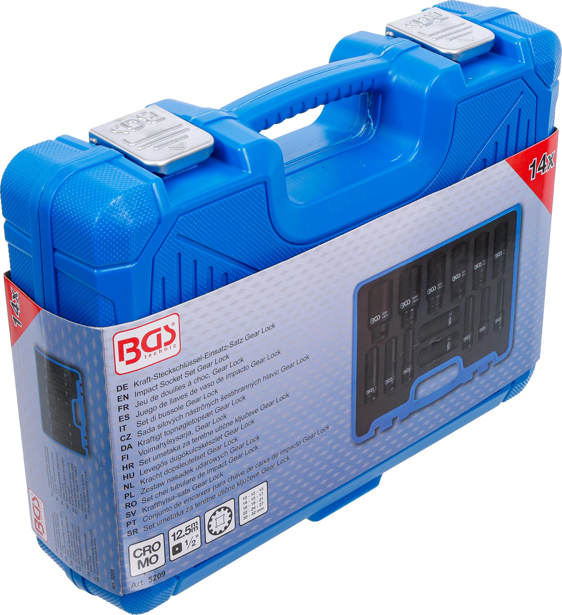 BGS 5209 | Juego de llaves de vaso de impacto Gear Lock | entrada 12,5 mm (1/2") | 10 - 32 mm | 14 piezas