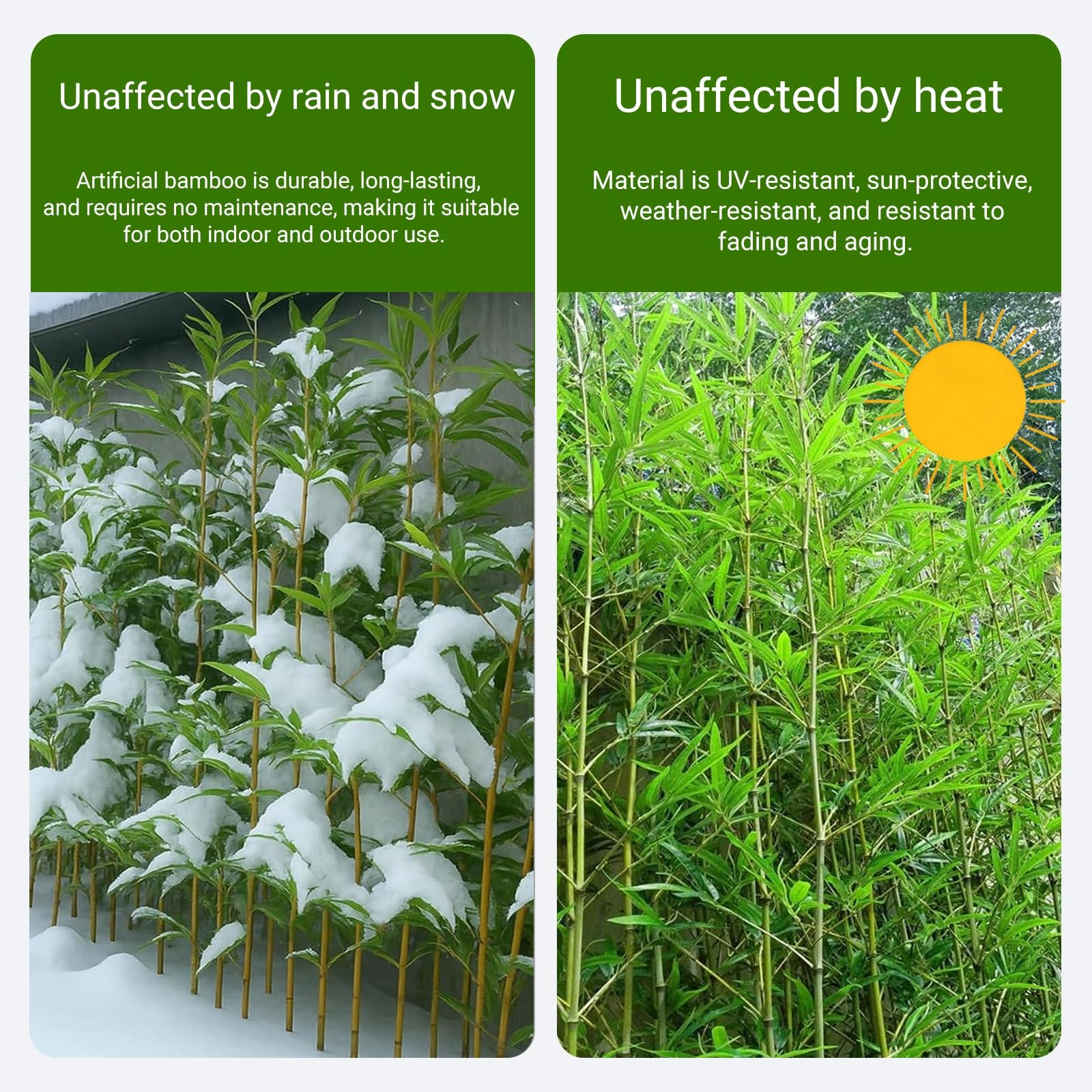 SEIFE Bambù Artificiale con Canne Naturali e Foglie in Plastica, Pianta Finta Alta per Separè Divisorio Interno ed Esterno, Barriera Privacy per Casa, Giardino(10 bamboos,1.2m/3.9ft)