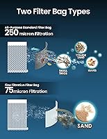 Vista 4 de KOKIDO Aspiradora recargable de hojas de piscina resistente, succión de potencia comercial para cierre de piscina, bolsas de filtro estándar