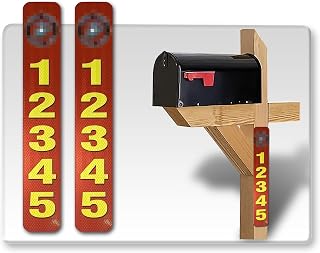 Military Vertical 2 Reflective Mailbox Address Numbers Plaques, Silk Screened, 3"x10",Pre-drilled, Made in USA (Marines)